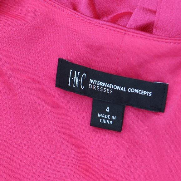 NWT Inc International Concepts Women's Smocked-Cuff Maxi Dress 4 Electric Pink - Picture 6 of 6